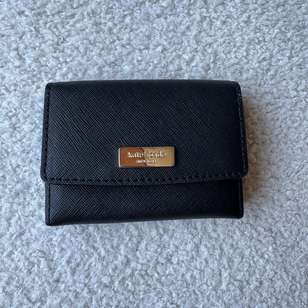 Kate Spade Black Card Holder with Gold Accent